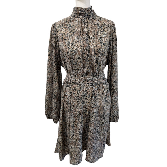 AWARE by Vero Moda Josephine Printed Mock Neck Dress Small - Picture 4 of 12